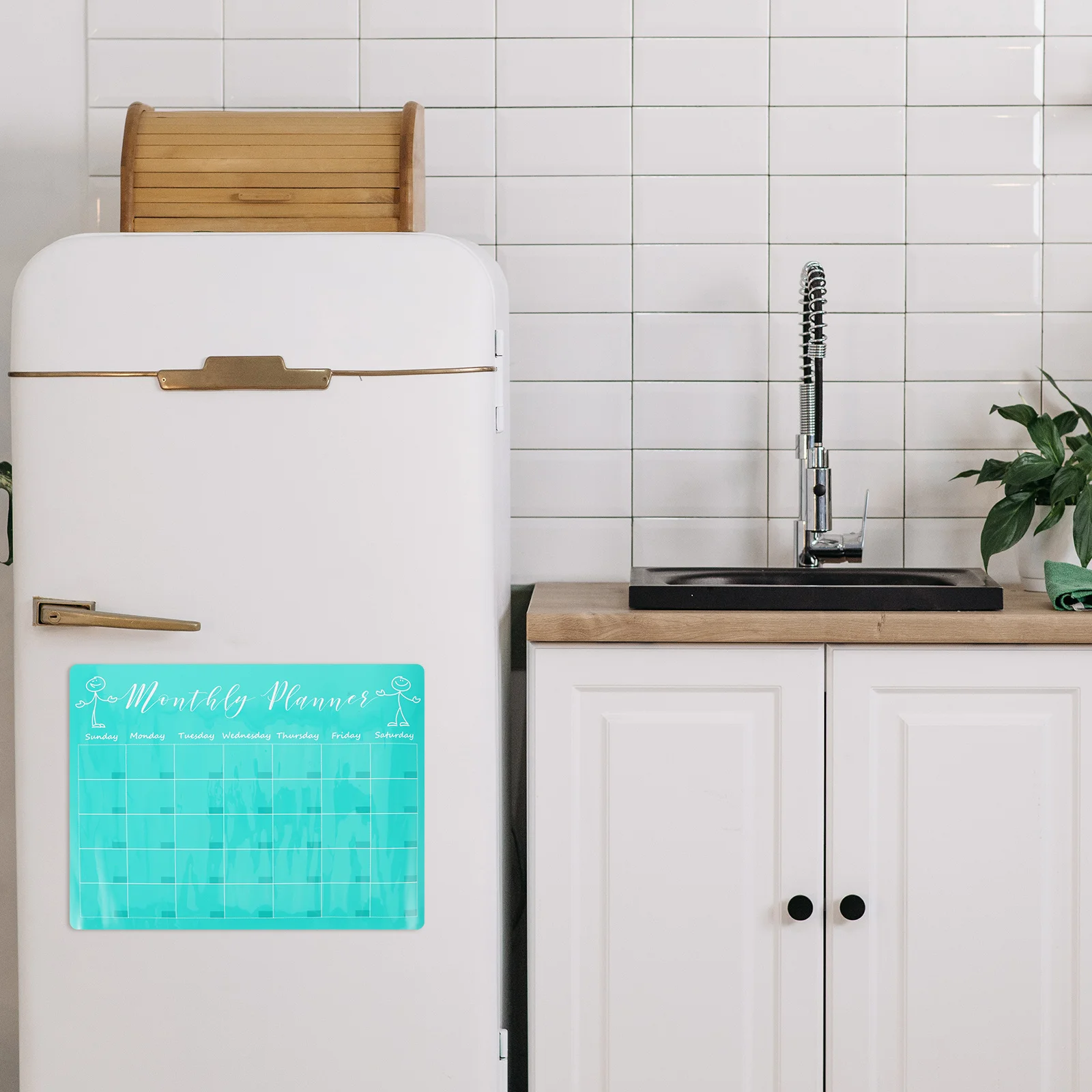 1 مجموعة الثلاجة المغناطيسية الجافة محو لوحة بلاستيكية شفافة مخطط يومي الجدول الزمني المنظم رسالة مجلس مخطط مغناطيسي #1