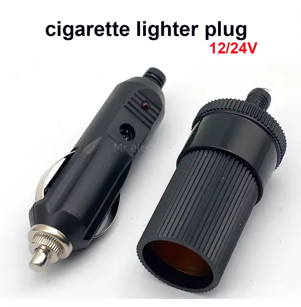 1 יחידת אביזר לרכב 12V 24V נקבה מתאם תקע מצת מובנה