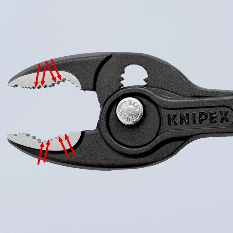 KNIPEX 82 02 200 Adjustable Slip Joint Pliers with TwinGrip Durable Black with Multi-Component Sleeves 200mm