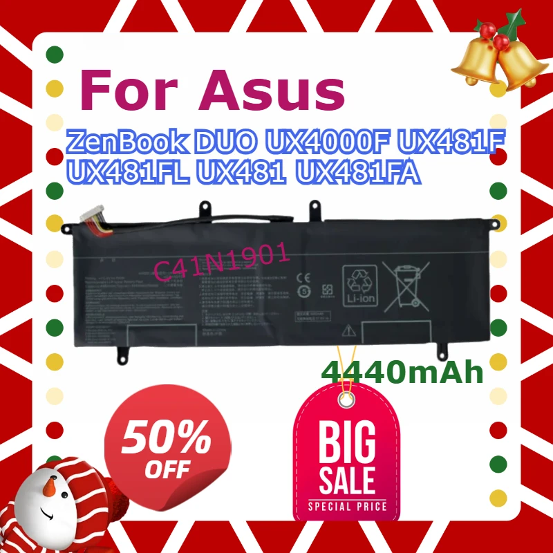 

C41N1901 Высокопроизводительные аккумуляторы для ноутбуков 4440 мАч для Asus ZenBook DUO UX4000F UX481F UX481FL UX481 UX481FA