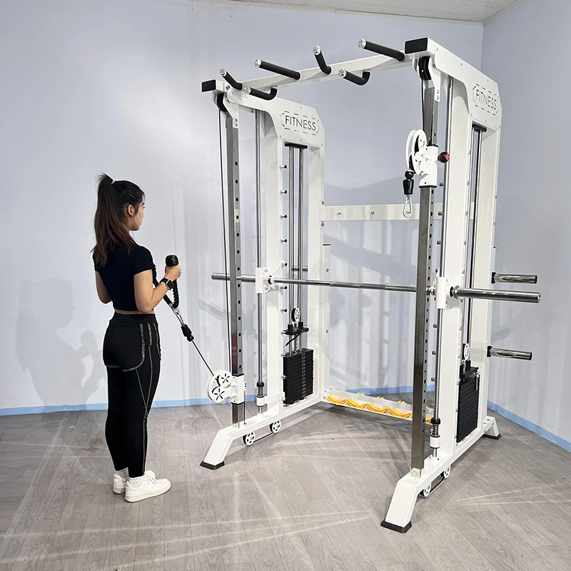 Commercial Grade Smith Machine Bulk Wholesale With Pulley System and Dumbbell Rack Complete All in One  CE Certified