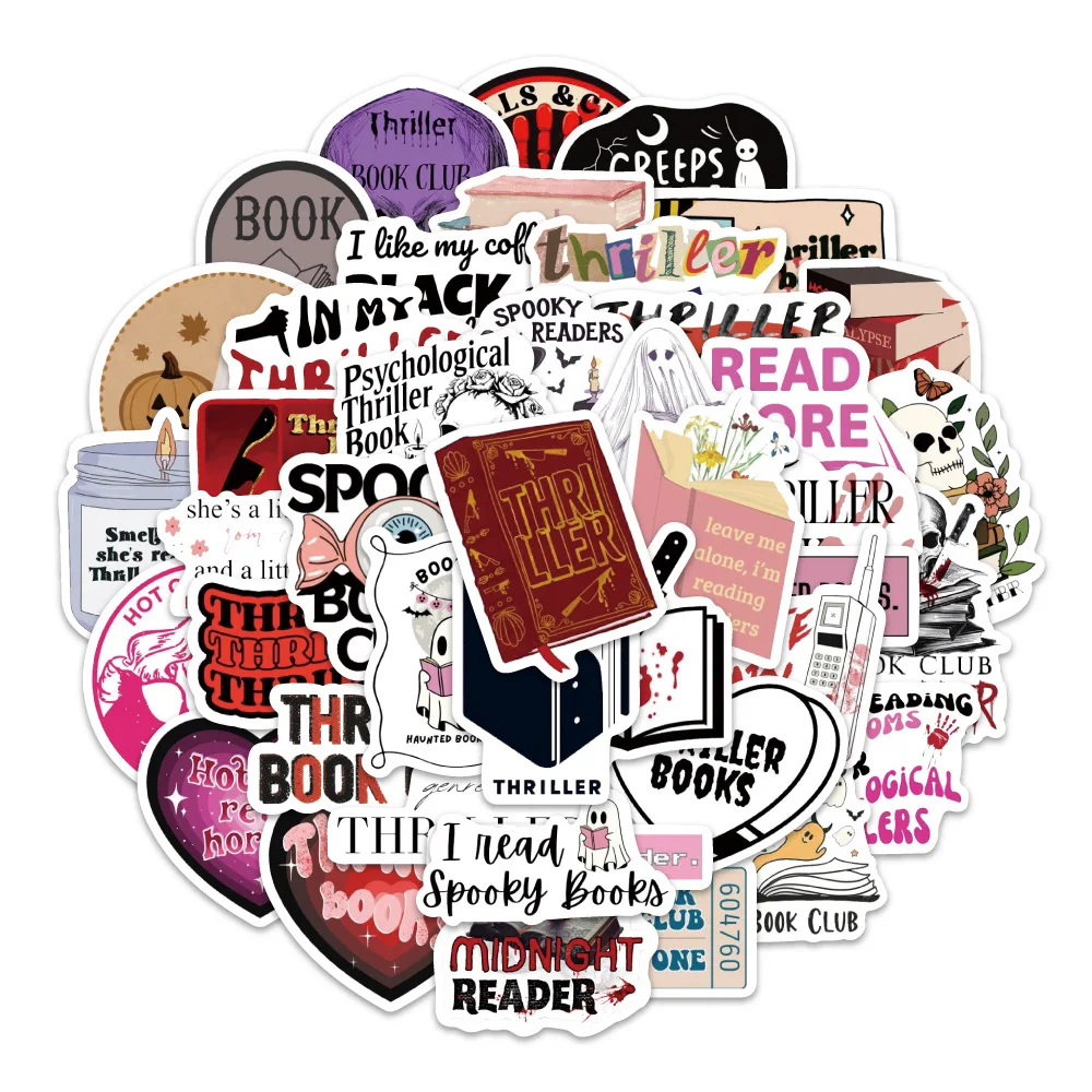 54 قطعة من ملصقات الرسوم المتحركة للقراءة، ملصقات جرافيتي مثيرة يمكنك صنعها بنفسك لتزيين الكمبيوتر اللوحي وكوب الماء وملصقات مقاومة للماء #1