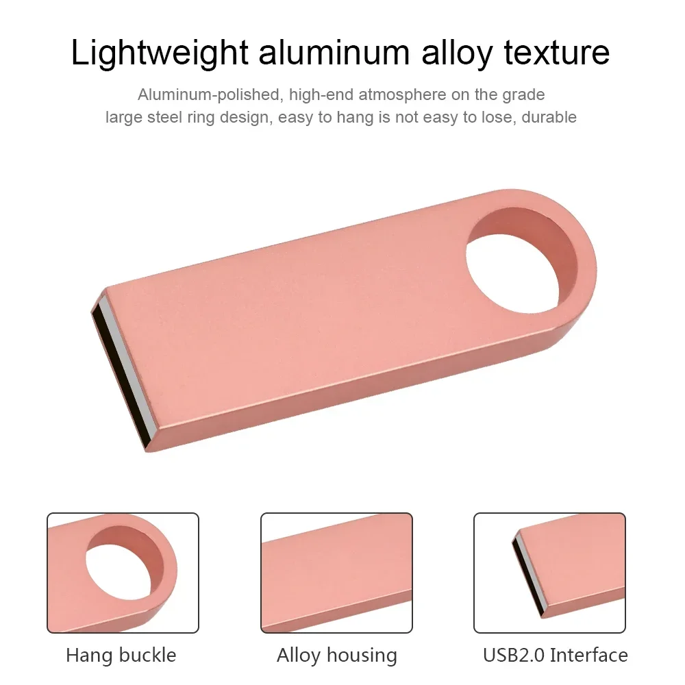 10PCS/lot Metal USB Flash Drive Pen Drive 4GB 8GB 16GB Pendrive 32GB 64GB Memory Stick 128GB USB Stick Gift Free Customized LOGO view 2