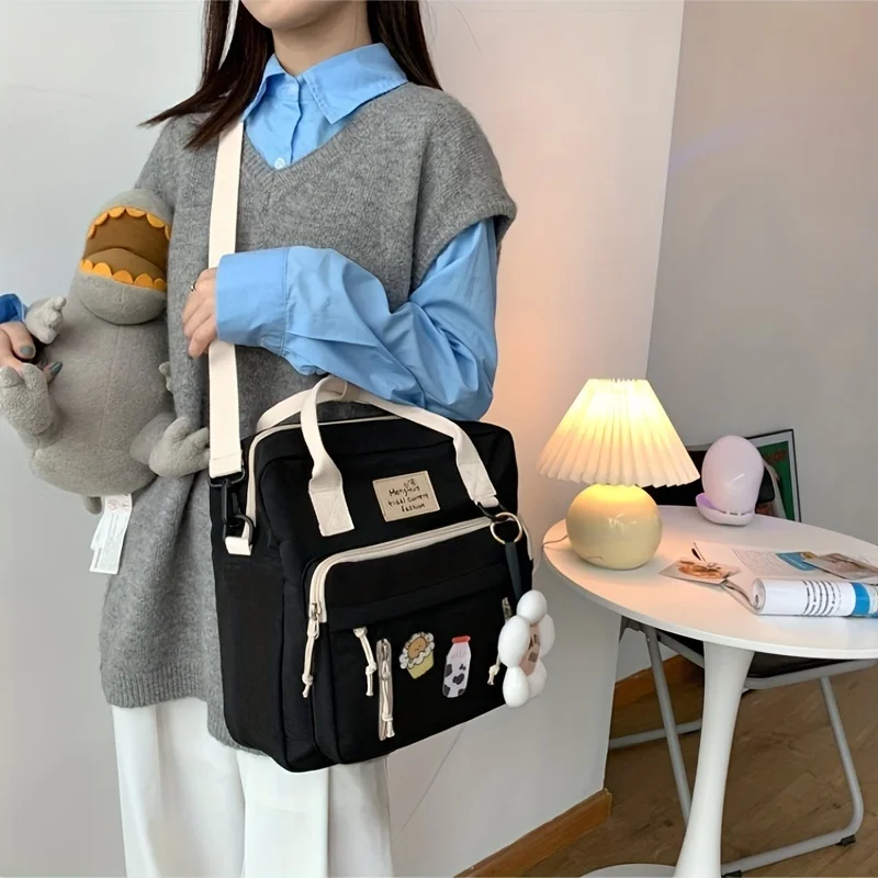 Korean Ins Campus New Casual And Cute Student Backpack, Multifunctional Crossbody Shoulder Bag