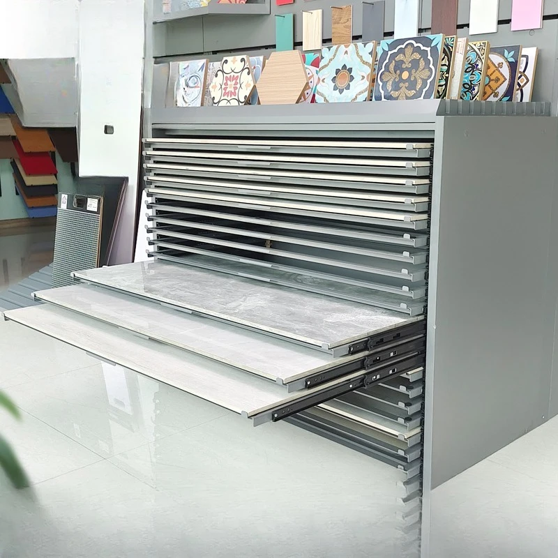 

Tile drawer cabinet 20 layers large capacity 75 * 150 90 * 180 wood grain brick wrought iron drawer display rack