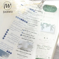 JIANWU 40mm*200cm Shadow and Poetry Series Vintage English Text Material Collage PET Tape Creative DIY Journal Stationery