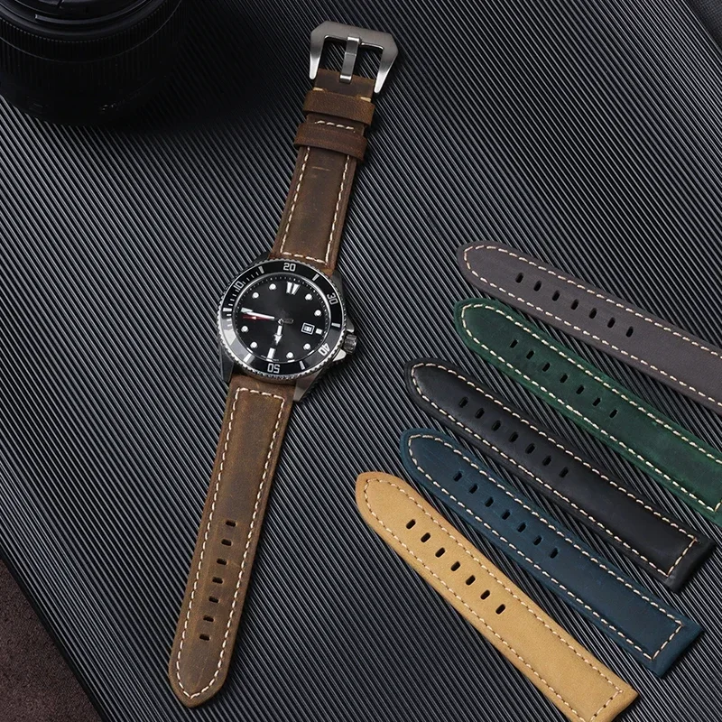 Genuine Leather Watch Strap for Panerai Band Men Women PAM111/441/312 Horse Cowhide Leather Belts 20mm 22mm 24mm 26mm for Casio