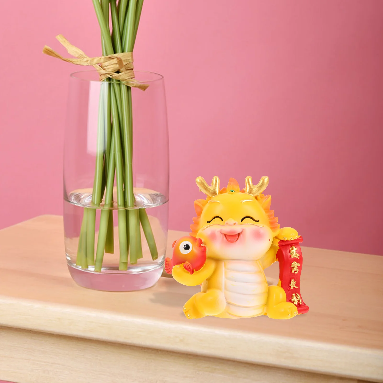 

Cartoon Resin Statue Zodiac Desktop Decoration Small Miniature Ornament Gift Resin Craft Desktop Zodiac Dragon