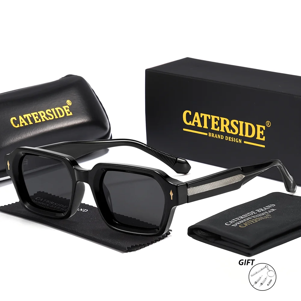 CATERSIDE Neue Retro Unisex Polarisierte Optische Sonnenbrille Hohe Qualität Angepasst Quadratische Linse Vielseitige Brillen UV400 – Detail 6