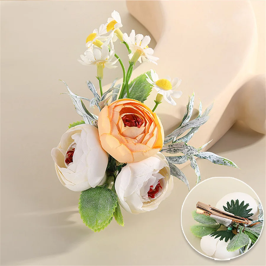 New fashion Bridal Bohemian Flower Hair Clip Ladies Bride Bridesmaid Wedding Duckbill Clip Hair Accessories Wholesale Gifts