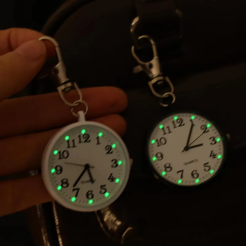 New Tiny Cute Quartz Pocket Watch with Keyring Men Women Quartz Watch for Nurses Doctors Students Minimalist Watches Child Gift