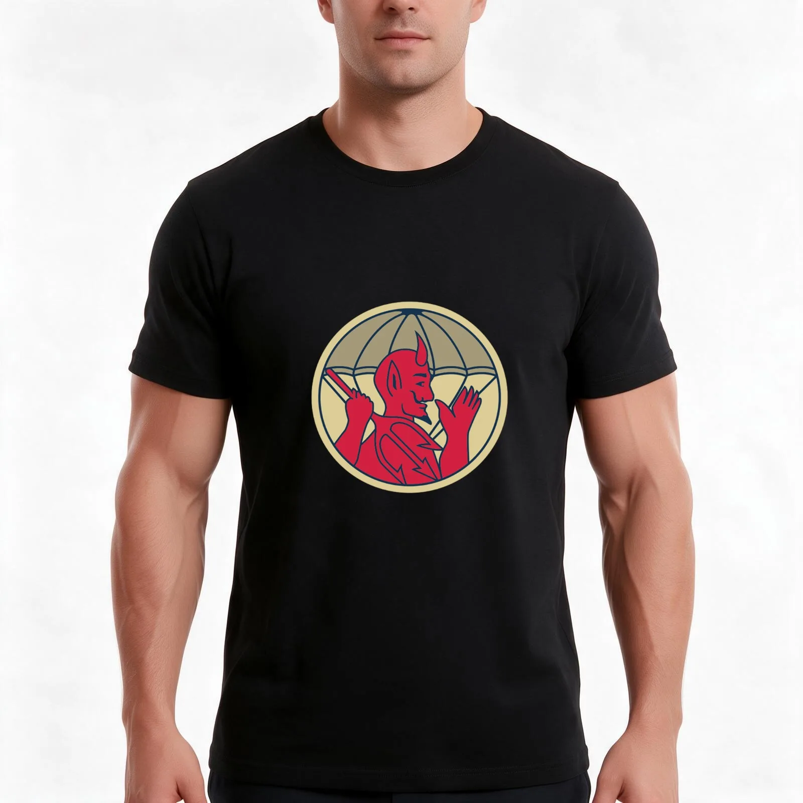 504th Airborne Parachute Infantry Regiment T-Shirt, Summer Casual Cotton Tee, Oversized Streetwear Tops, Vintage Graphic Print