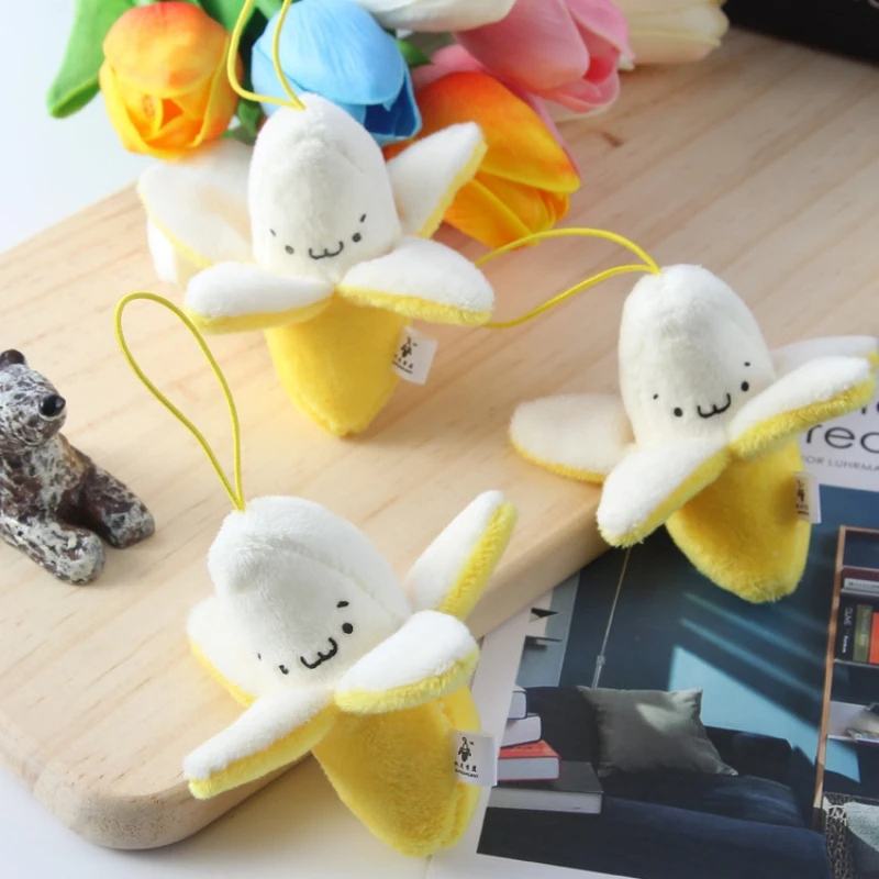 Cartoon Plush Banana Key Chain Backpack Hanging Kawaii Pendant Women Men Children Toy Doll Key Chain Bag Car Key Ring Gift