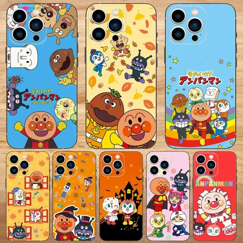 Cartoon A-Anpanman Cute Phone Case For iPhone15,14,13,12,11,Pro,Max,Plus,Mini,X,XS,XR,8,7,6,S,Plus,SE Soft Black Case