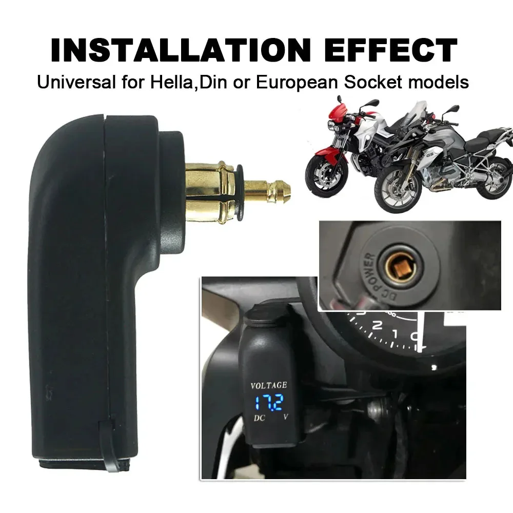 Adaptador de alimentação para carregador usb duplo de motocicleta, 12-24v, para bmw r1200rt r1200gs r1250gs f850gs f700gs s1000xr para hella din tomada