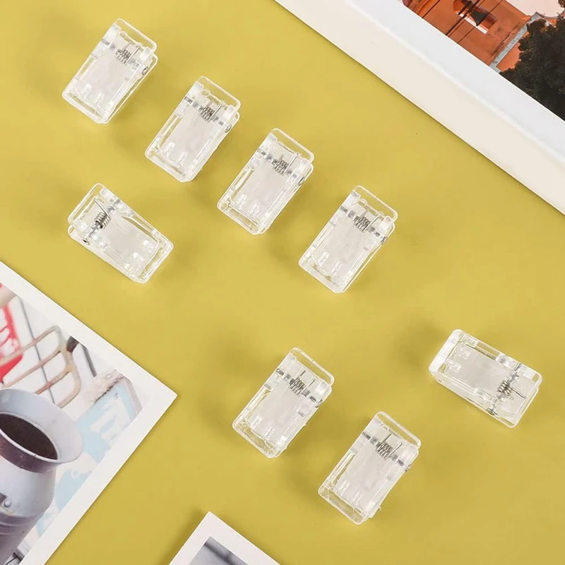 Auto-adesivos Clear Photo Clips, Light Clips para escritório, Natal, 100pcs