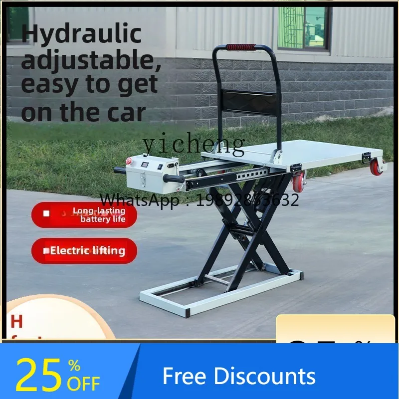 A1 trolley electric hydraulic lift portable truck handling scissor fork mobile flatbed truck