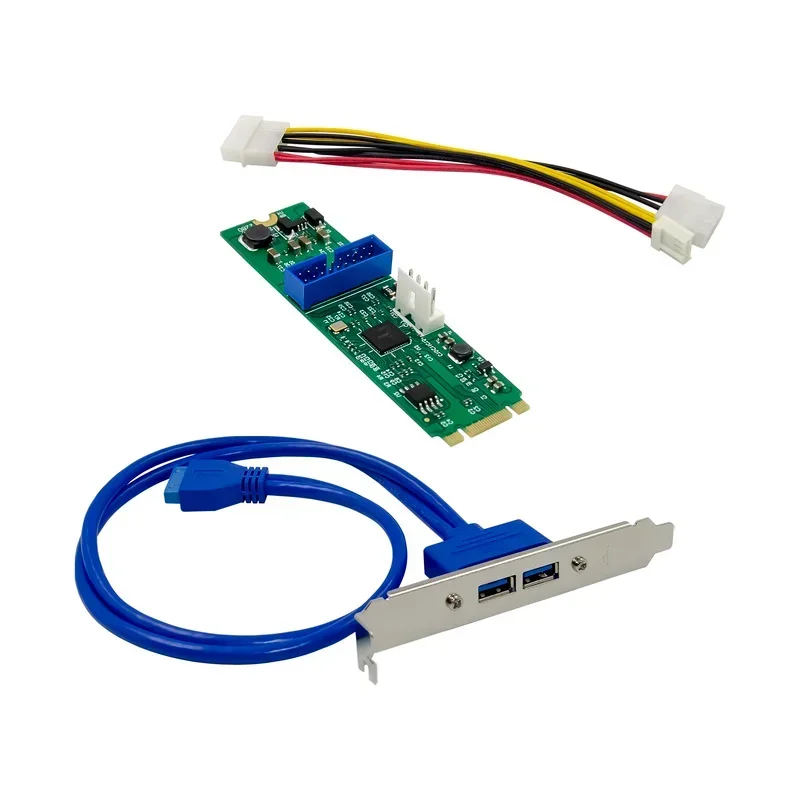 NGFF M.2 b+m key to 2-ports USB 3.0 Adapter Converter Card 19Pin 20Pin Dual usb3.0 NEC720202 chipset M2 Expansion Bracket