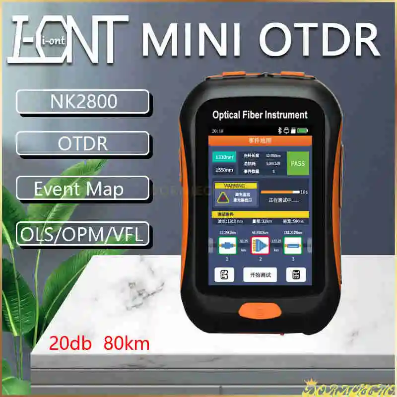 Imagem -03 - Mini Otdr Fiber Optic Reflectometer Nk2800 Active Fiber Vfl Ols Opm Mapa 20db 80km 1550nm