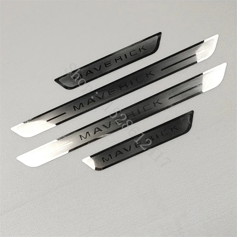 Door Sill Protector Car Accessories For Ford Maverick 2022- 2024 Auto Threshold Scuff Plate Stickers Steel Pedal Trim Styling