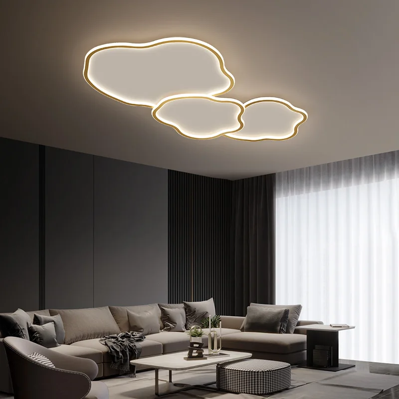 Modern Brass Led Ceiling Light For Living Room Bedroom With Remote Control Copper Surface Mount Simple Led Ceiling Lamp Lights