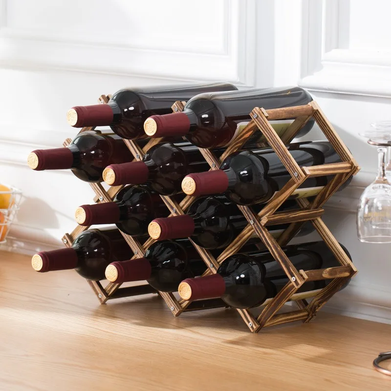 3/10 Flaschen Holz-Weinregal Weinflaschenhalter Küchen-Präsentationsständer Organizer Aufbewahrung Bar Weinschrank Weinflaschenregal