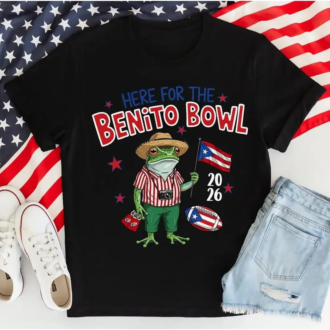 Unisex 2026 Benito Bowl Bunny Cotton Short-Sleeve Loose Casual Garment, Puerto Rico Football Fan Graphic T-Shirt, Sports Clothes Gift, Shortsleeve, Tops