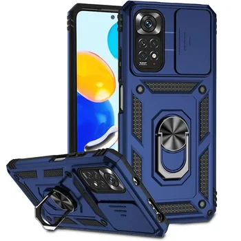 Zırh yüzük braketi itme telefon kılıfları Xiaomi Redmi için not 11 10 9 8 Pro Ma 9S başbakan Poco X3 NFC X4 M4 4G 5G XiaoMi 11 11T kapak