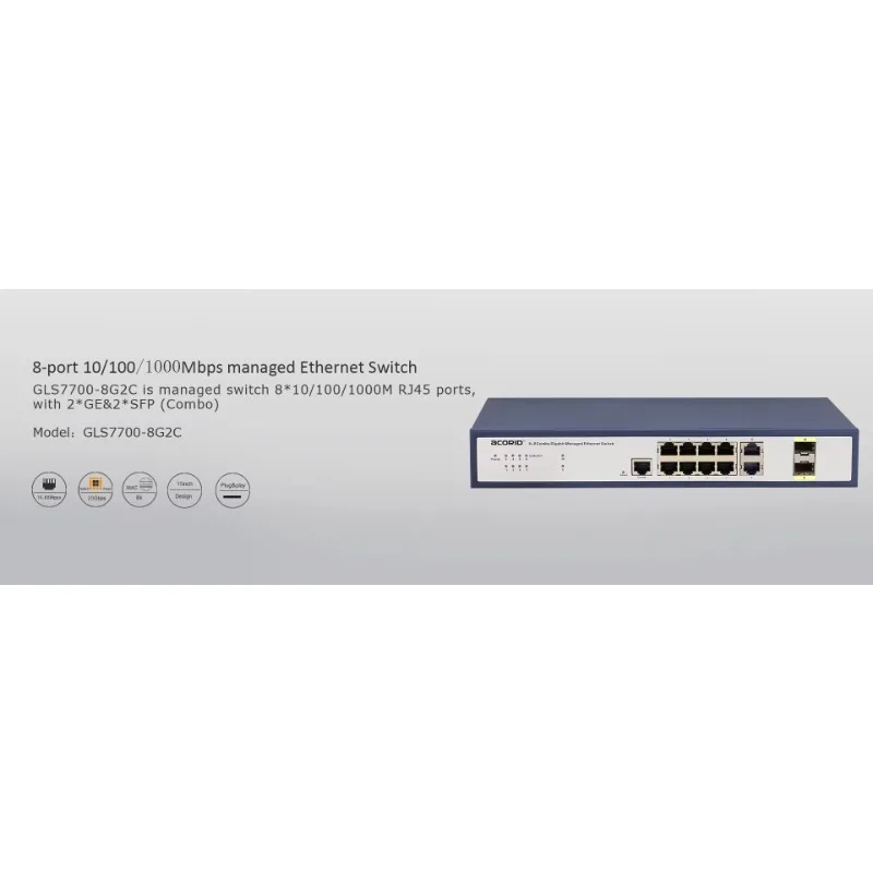 Layer 2 Gigabit 8+2+2 SFP Combo Port Managed Ethernet Switch for Voip Phone