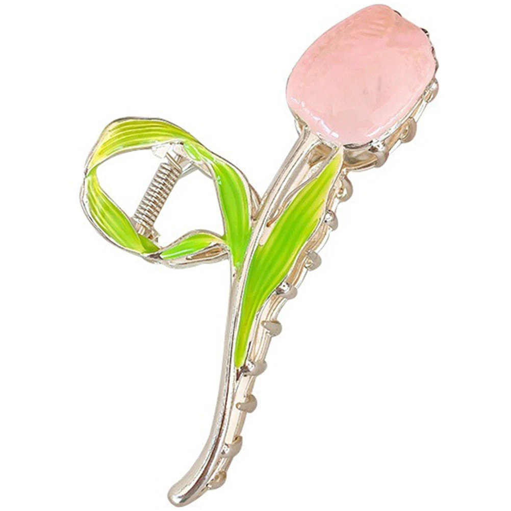 

Tulip Clip Claw Clips Fashion Alloy Metal Accessories Hair Claw Floral Design Easy Durable Practical Match Outfits Hair Colors