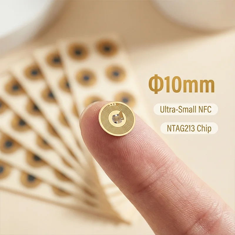 10mm Mini FPC NFC RFID Tag NXP NFC213 13.56MHz Passive Anti‑Metal High Temp Anti‑Counterfeit Sticker Tag