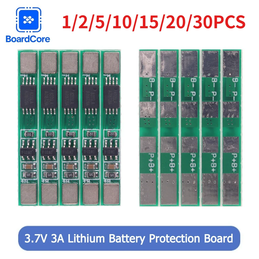 1-30pcs 1S 3.7V Battery BMS 18650 3A Li-ion PCM Battery Protection Board Module for 18650 Lithium Ion Li Battery