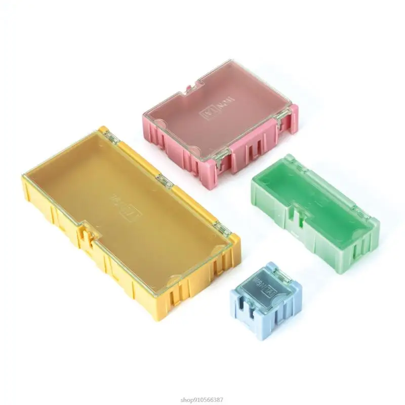 Small Parts Storage Box with Hinged Lid Portable Plastic Hardware for Tool Box Case Combinable Dropship