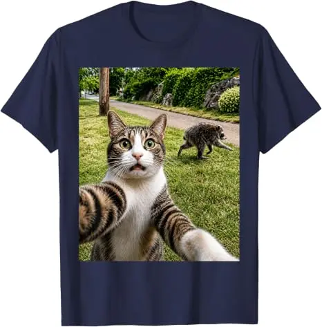 Jimothy Cat Selfie Raccoon Legend T-Shirt Y2k Niedliches Jimothy Raccoon Kitty Lover Grafik-Bekleidung für Frauen Männer Streetwear T-Shirts – Detail 17