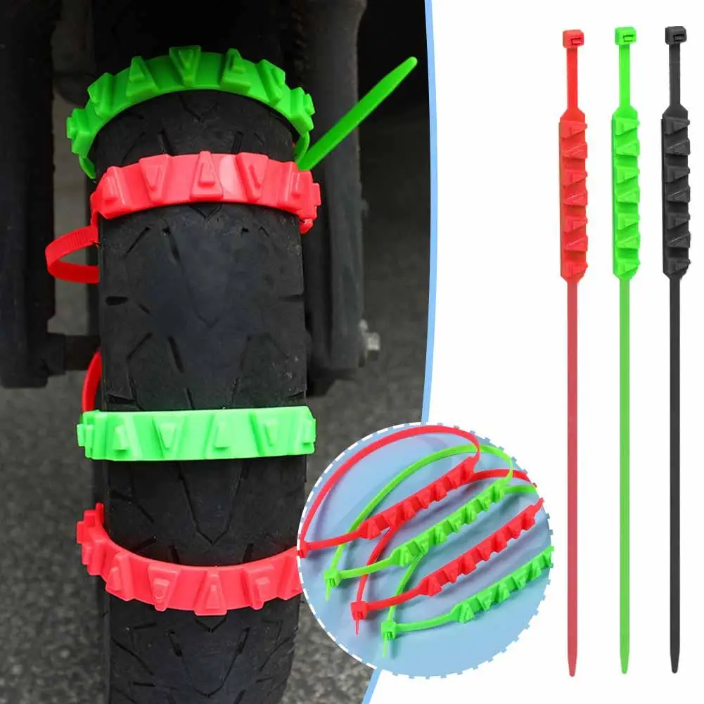 10-100pcs 50cm Motor Tire Chains Winter Snow Tyre Cable Ties Auto Outdoor Snow Tire Tyre Anti Skid Chain Emergency Accessories
