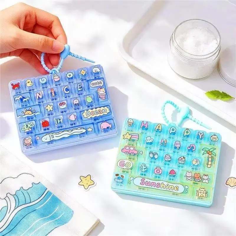 1/2Pcs 26 Key Press Button Toy Cute Stress Relief Decompression Toys Durable Bag Ornament For Family Party Favors