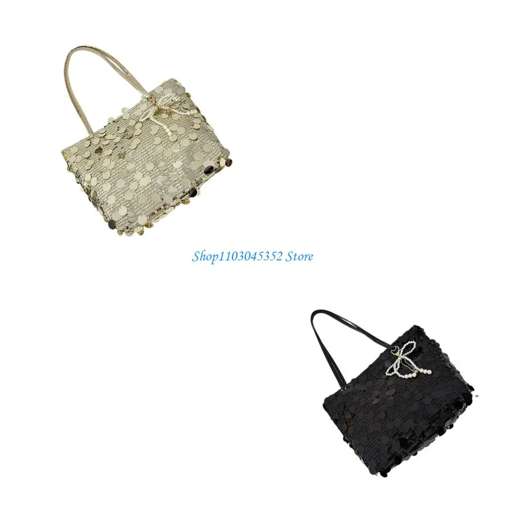 

Женская модная сумка через плечо, холщовая сумка-бродяга, блестящая сумка с блестками, сумка-тоут