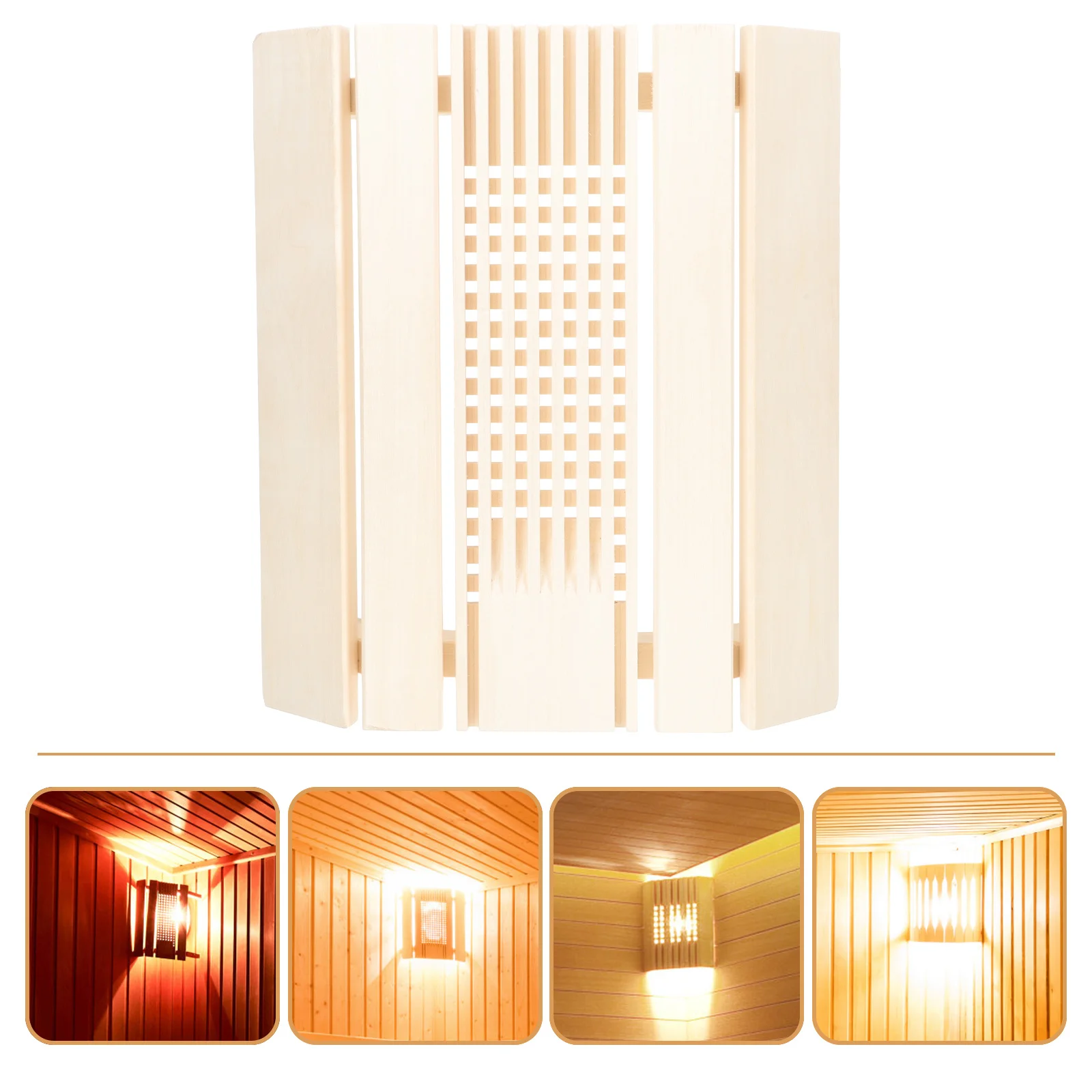 

Explosion-Proof Wood Lamp Cover Sauna Room Light Fixture Vintage Wooden Lampshade Steam Room Decorative Light Cover