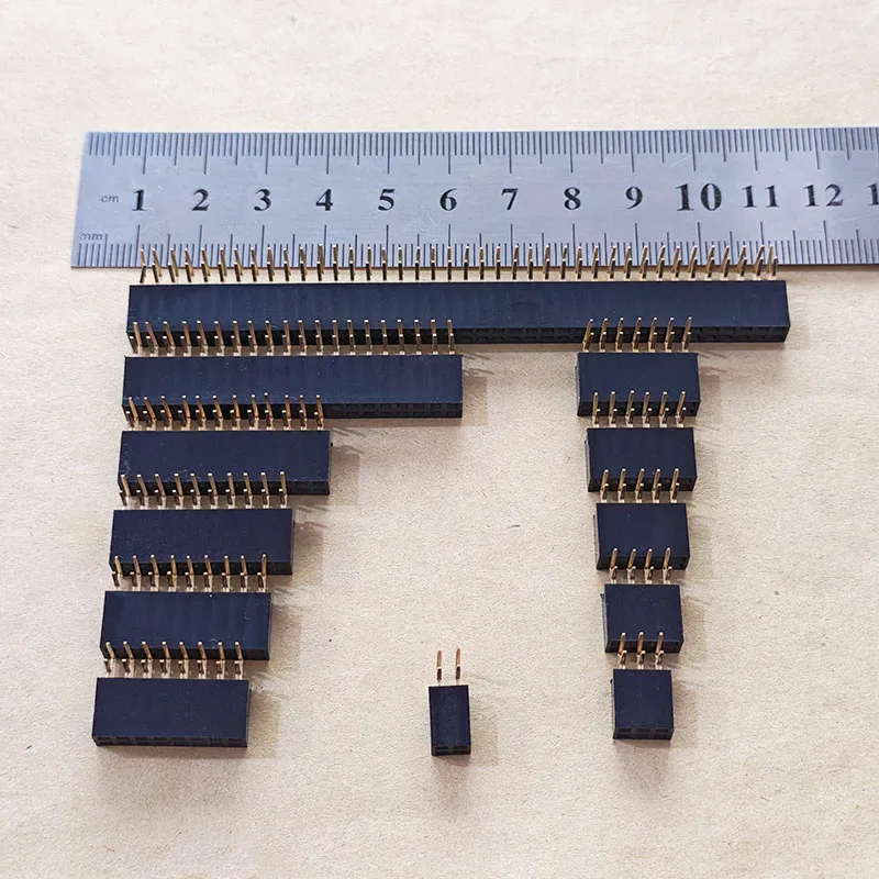 5/10PCS 2×2/3/4/5/6/7/8/9/10/12/20/40 Pin Double Row Right Angle Female Header 2.54MM Strip Connector Socket ﻿