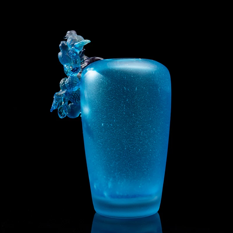 %W# Decorative Art Crystal Glass Vase, Elegant High-end Glass Vase Crystal Decoration for Home, Office or Shopping Malls