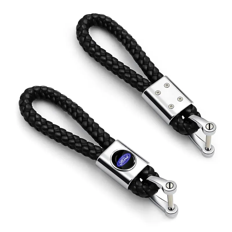 Car Carbon Fiber Keychain Zinc Alloy Keyrings Accessories for Ford focus Fiesta EcoSport ESCORT ranger fusion mondeo Mustang