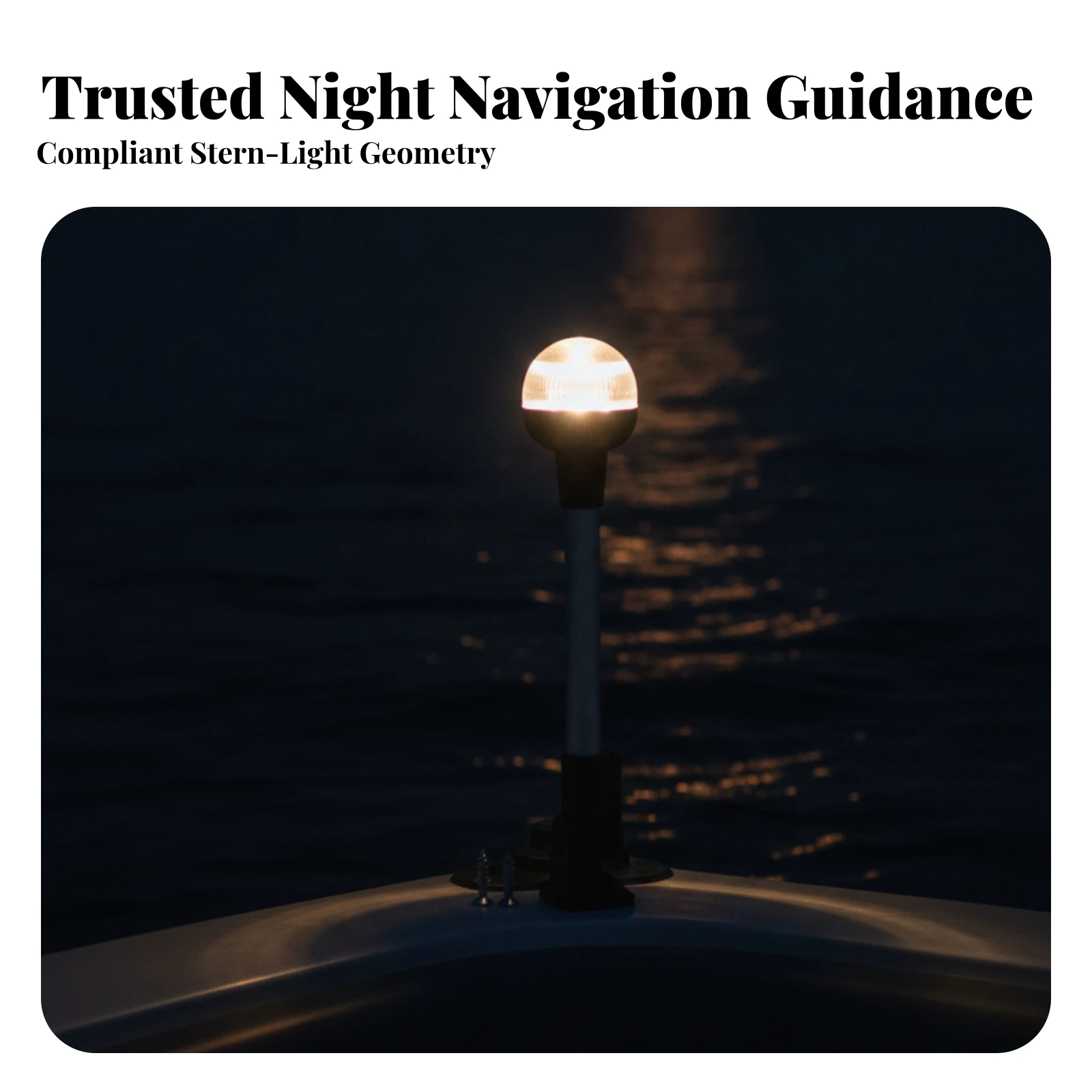 Boat Indicator Light with Aluminum Pole Waterproof Marine Navigation Light Bright Compact for Yacht Builders, Boats over 20m