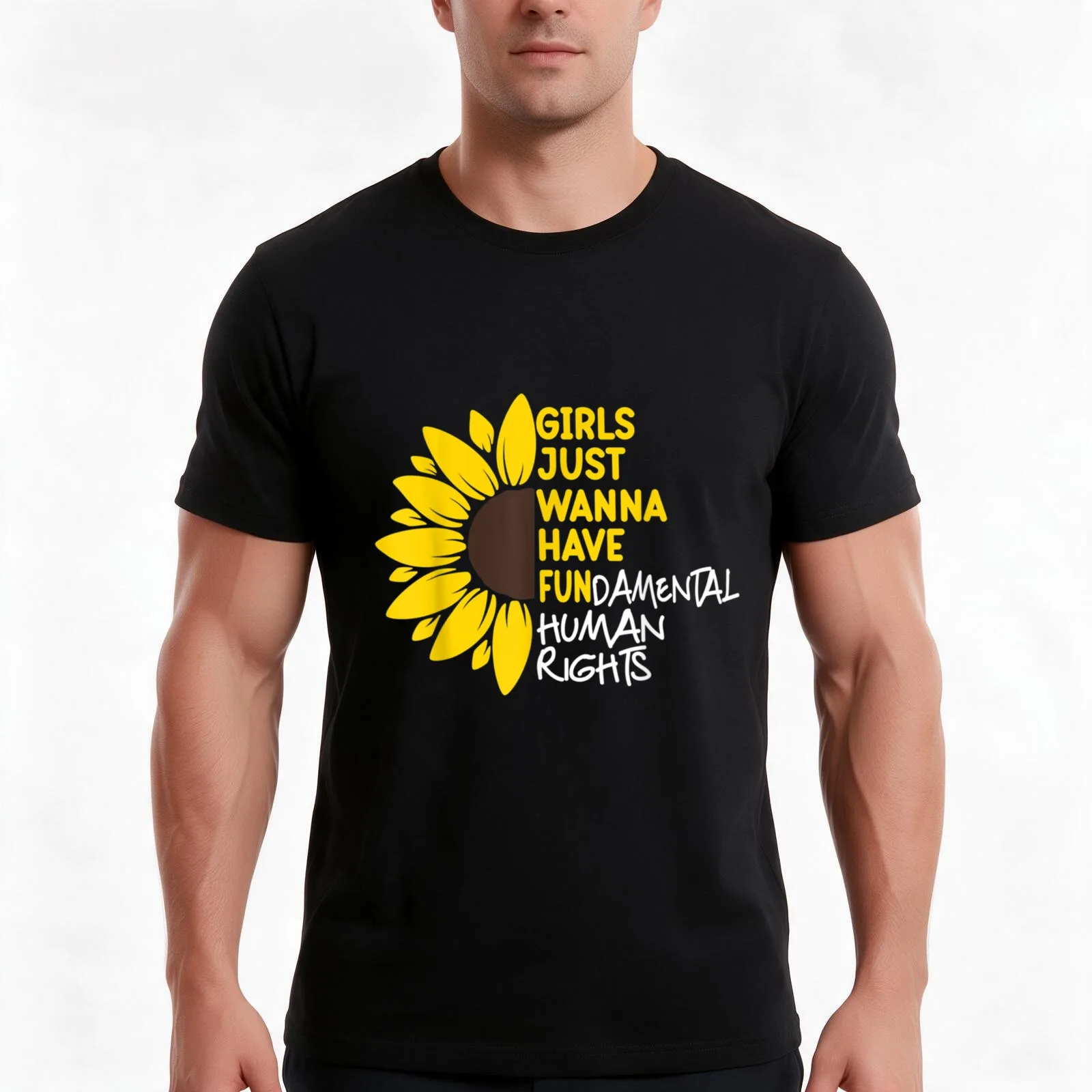 Girls Just Wanna Have Fundamental Rights Sunflower Feminist Roe V Wade Pro Choice Abortion 1973 Repr T-Shirt, Unisex Men Women