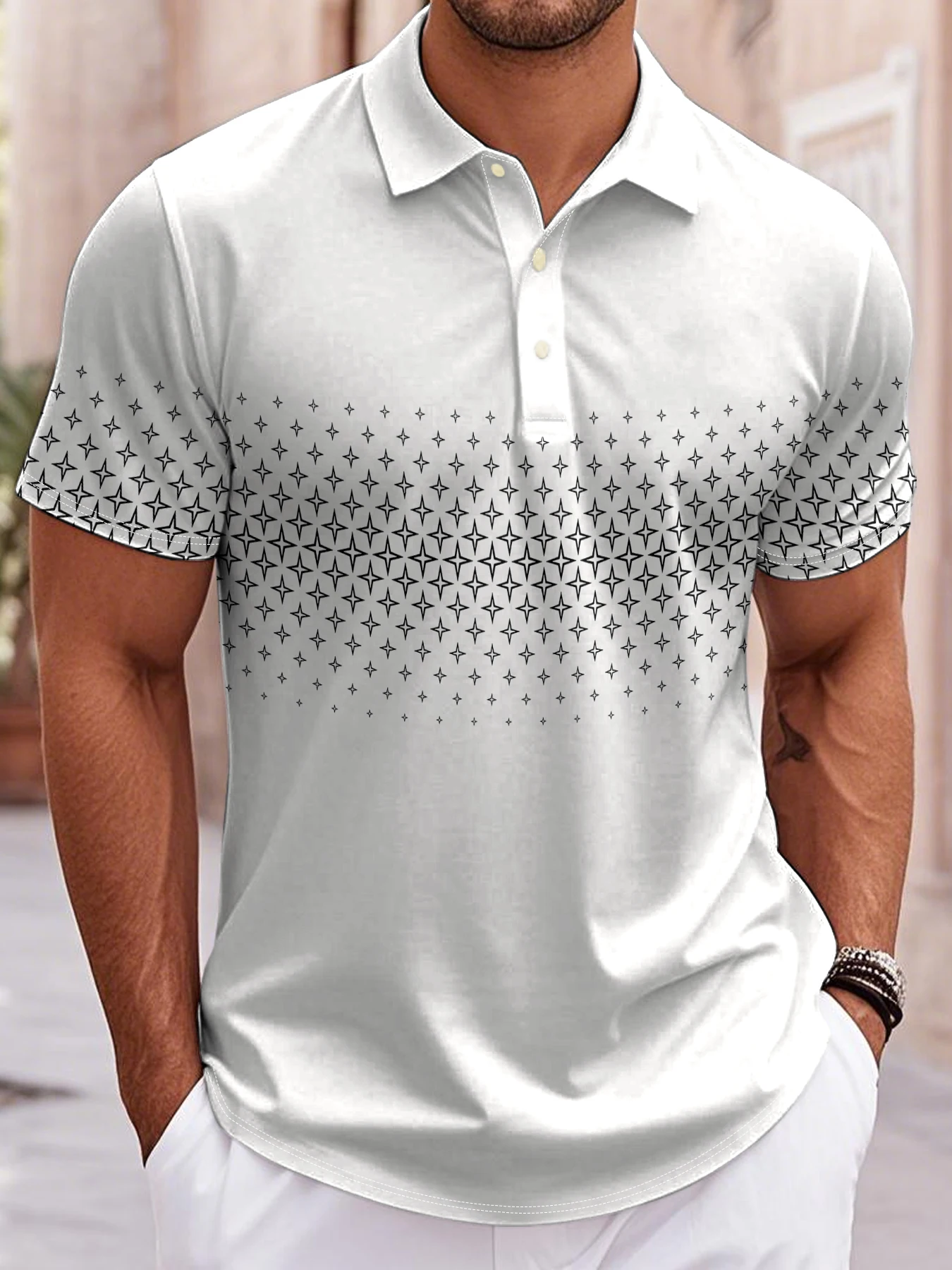 Men's Golf Polo Short Sleeve Polo Shirt Outdoor Business Casual Daily Streetwear Summer Print Micro-elastic Polyester Clothing