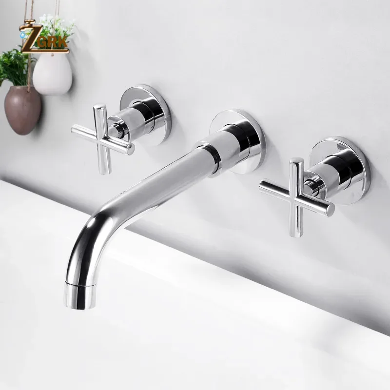 Bad Wastafel Mengkraan Chroom Antiek Messing Badkamer Wastafel Mengkraan Kraan Wandmontage 3 Pcs Zwart Kraan Dual Handle sink Tap