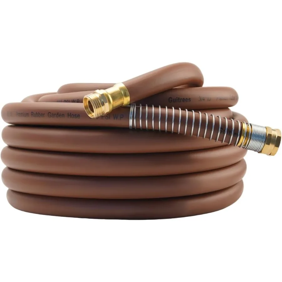 

50FT x 3 4 Heavy Duty Rubber Garden Hose with Five Layered Braiding for Outdoor Landscaping and Irrigation Designed for High Pr