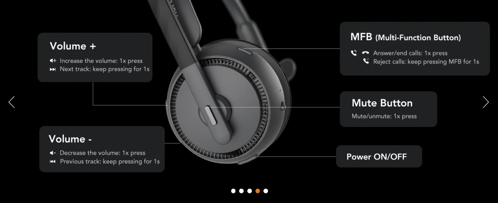 Nuroum HP31SU Bluetooth 5.3 Over-Ear Wireless Headset mit ENC-Geräuschunterdrückung, Mikrofon, unabhängiger physischer Stummschalttaste, Business-Kopfhörer für Callcenter, Homeoffice, Remote-Büro, PC, Laptop, Zoom, Microsoft Teams, Online-Konferenzgespräche. – Detail 10