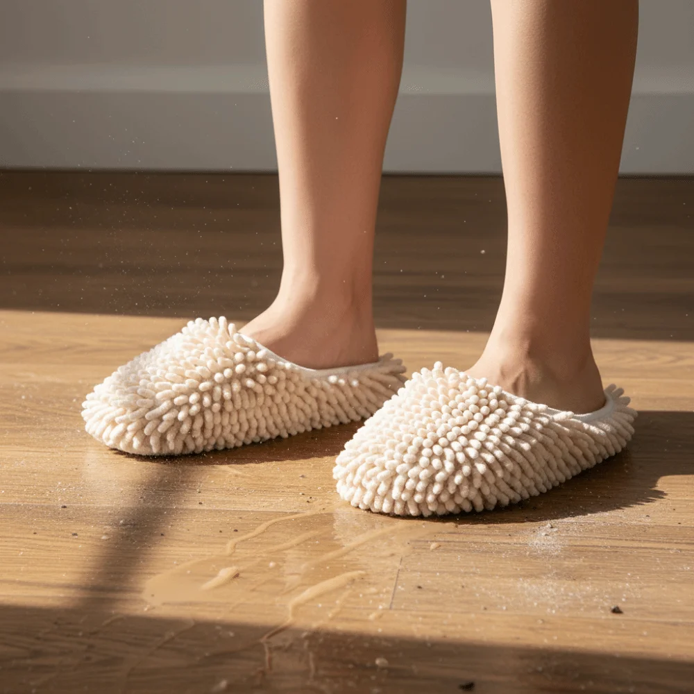 Absorbent Chenille Sucking Water Slippers Microfiber Soft Mopping Slippers Multifunction Washable Dust Cleaning Slippers