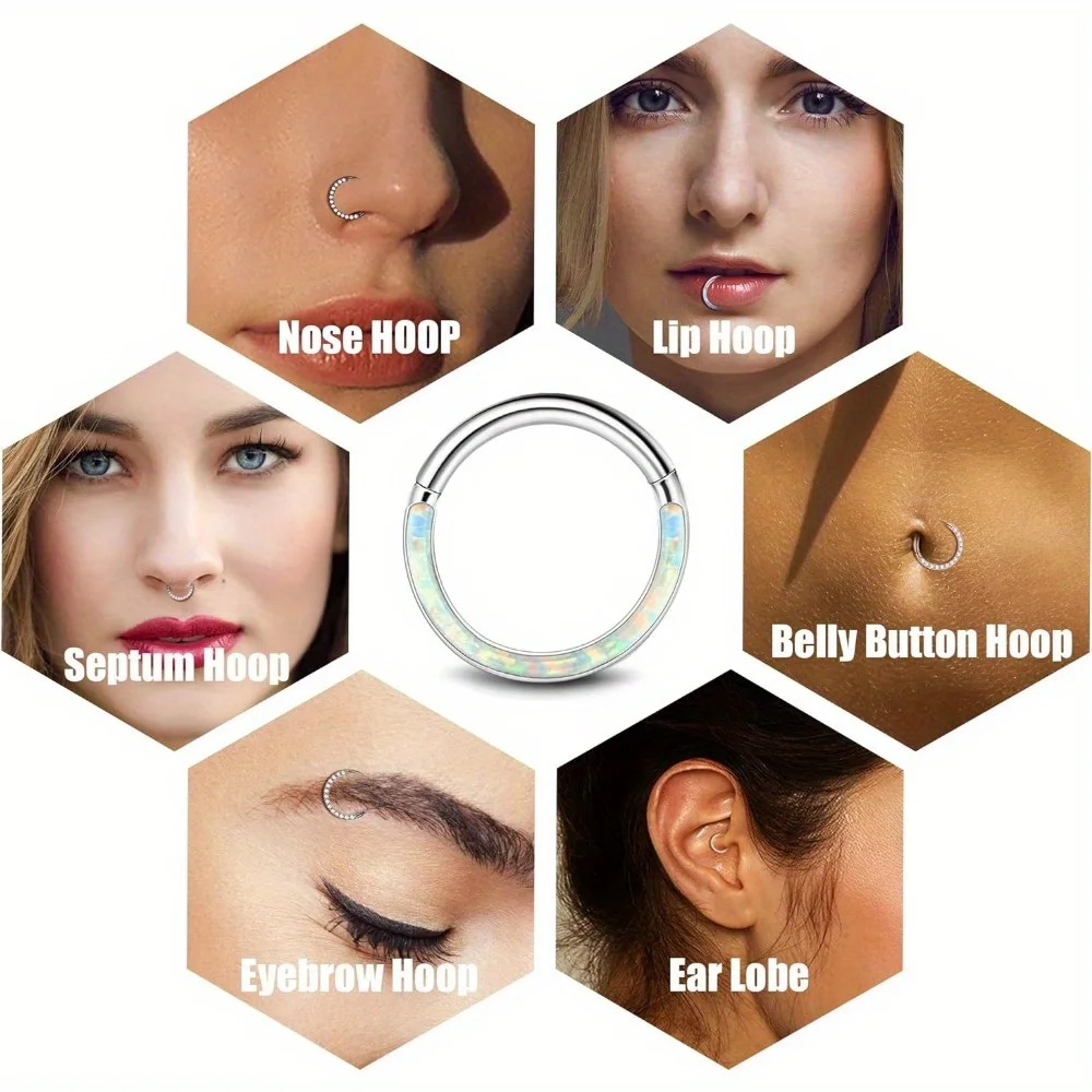 IRONBOX 1Pc Surgical Steel Septum Rings Nose Rings Hoops for Women Seamless Clicker Cartilage Earring Lip Nose Piercing Jewelry