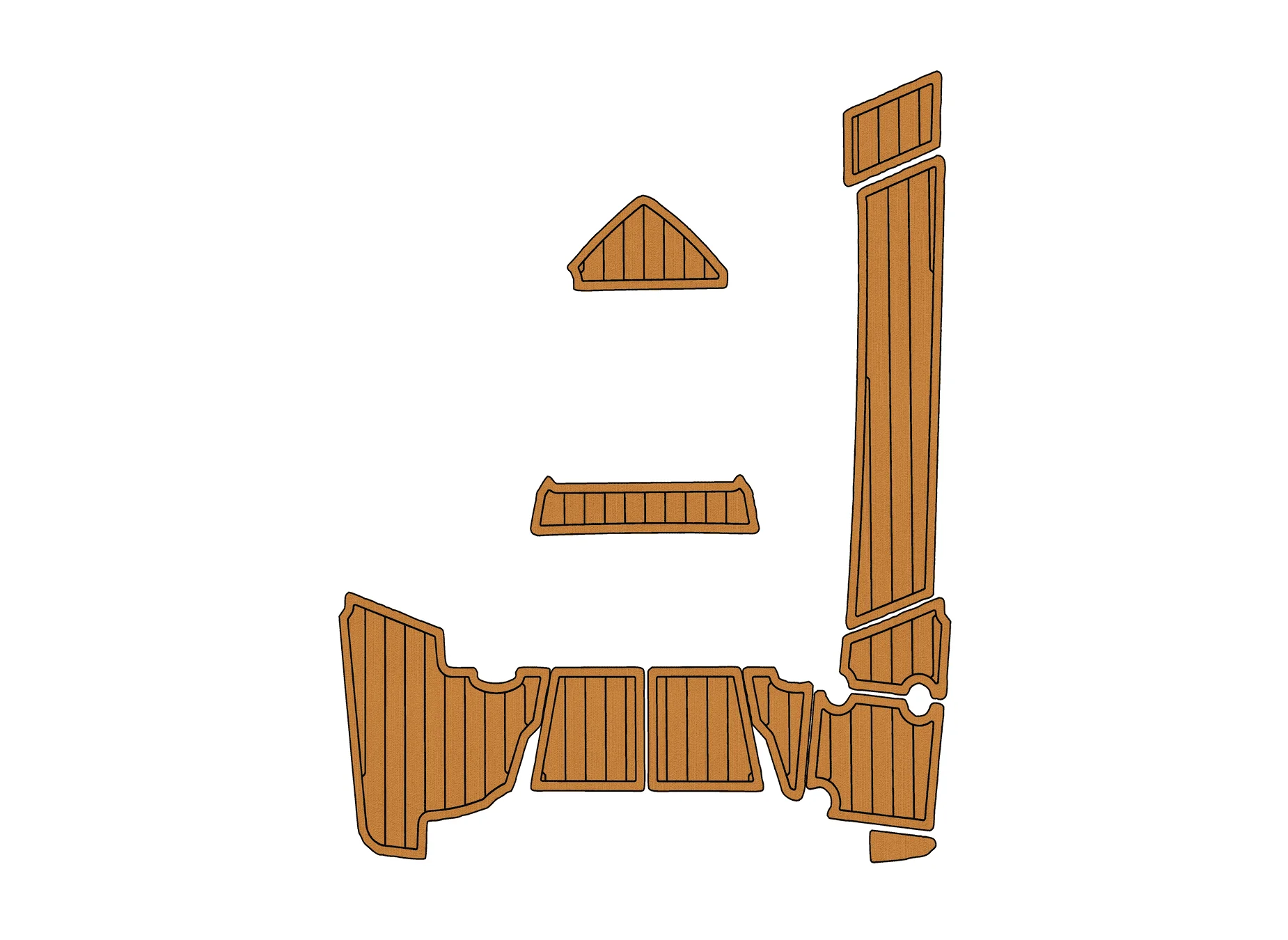 Non-Slip EVA Faux Teak Marine Mat Self-Adhesive 6mm Yacht Cockpit Pad for2019-2024 Monterey 305 SS SPP Boat Decking Easy Install